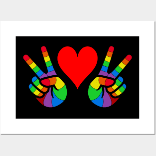 LGBT Peace and Love Rainbow design Posters and Art